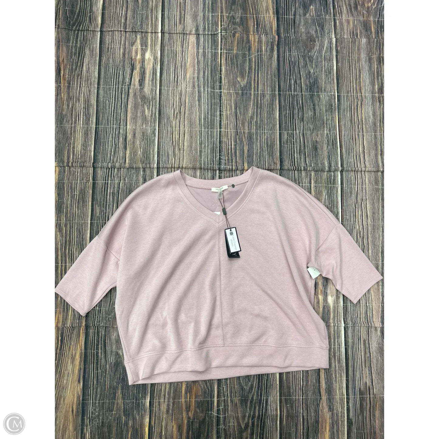 Top Short Sleeve By Cable And Gauge In Pink, Size: 1x