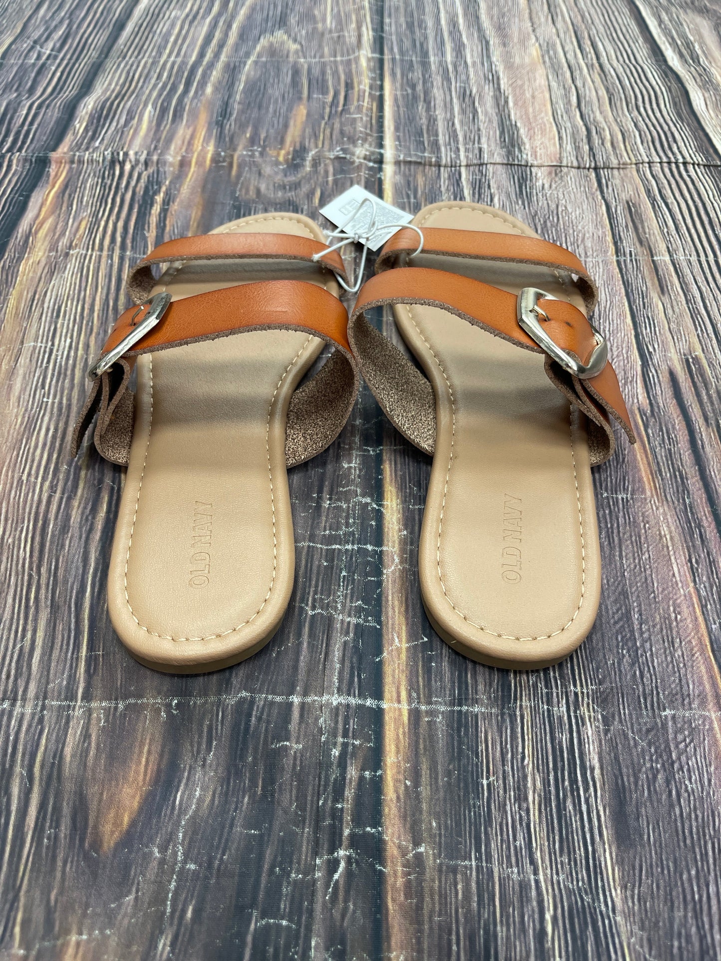 Orange Sandals Flats Old Navy, Size 8