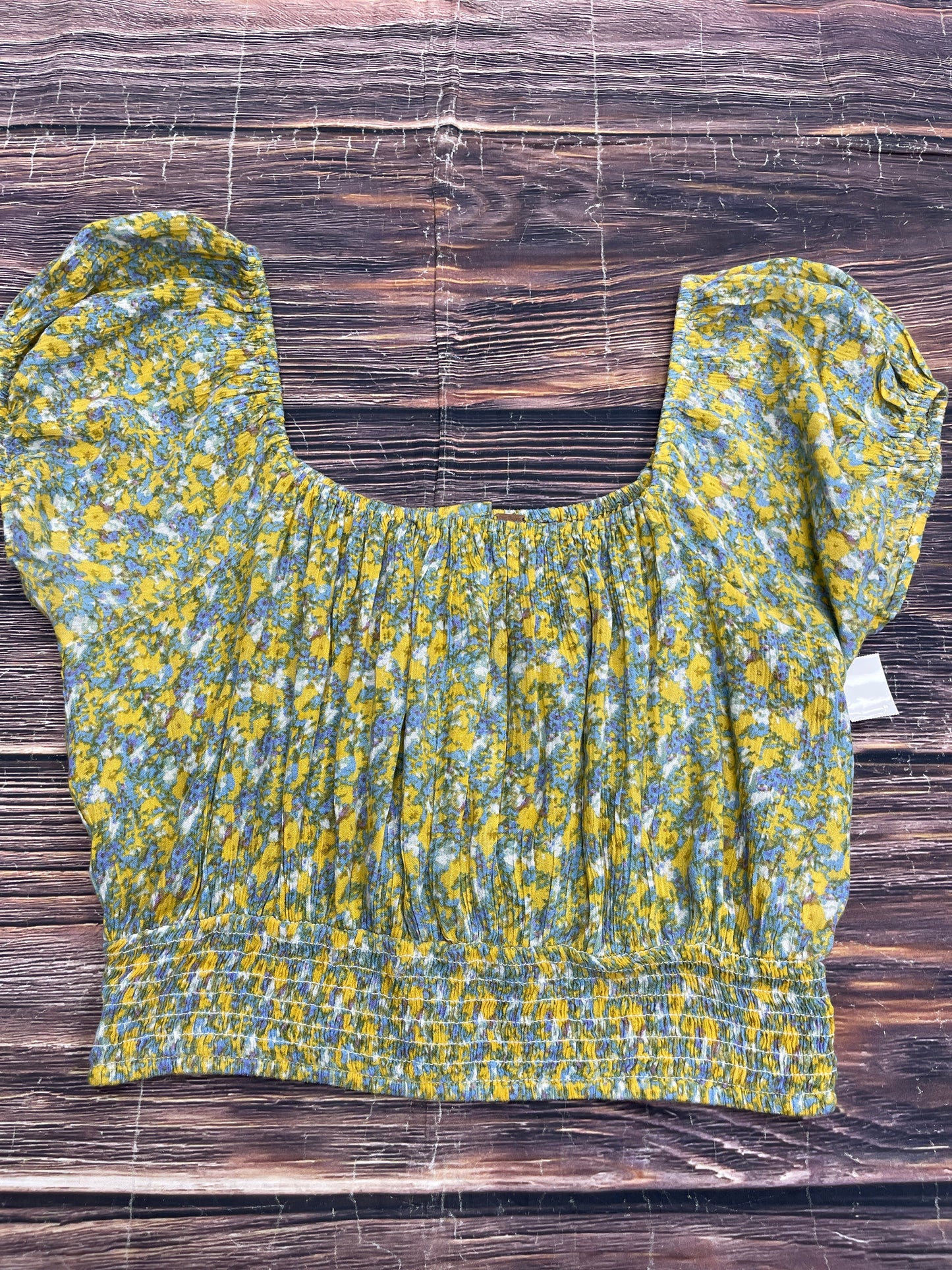 Yellow Top Short Sleeve Free People, Size M