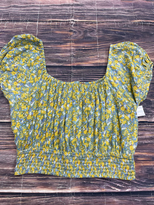 Yellow Top Short Sleeve Free People, Size M