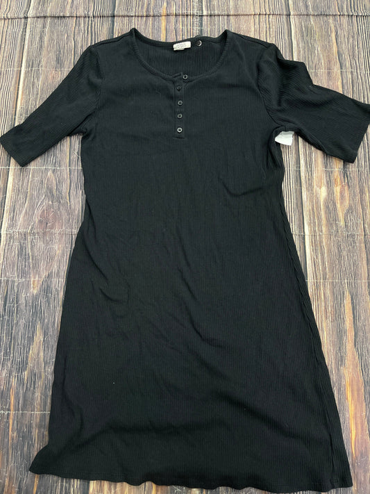 Black Dress Casual Midi Ana, Size Xl