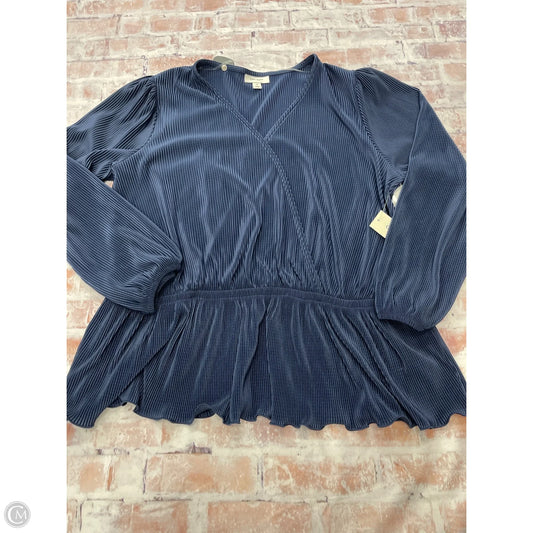 Top Long Sleeve By On In Blue, Size: 2x