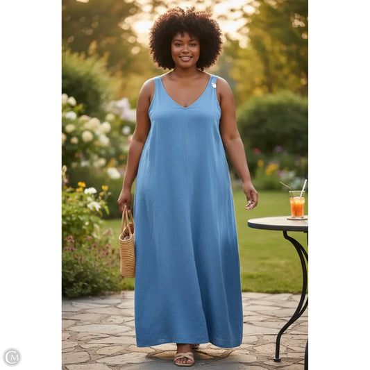 Dress Casual Maxi By Tommy Bahama In Blue, Size: Xl