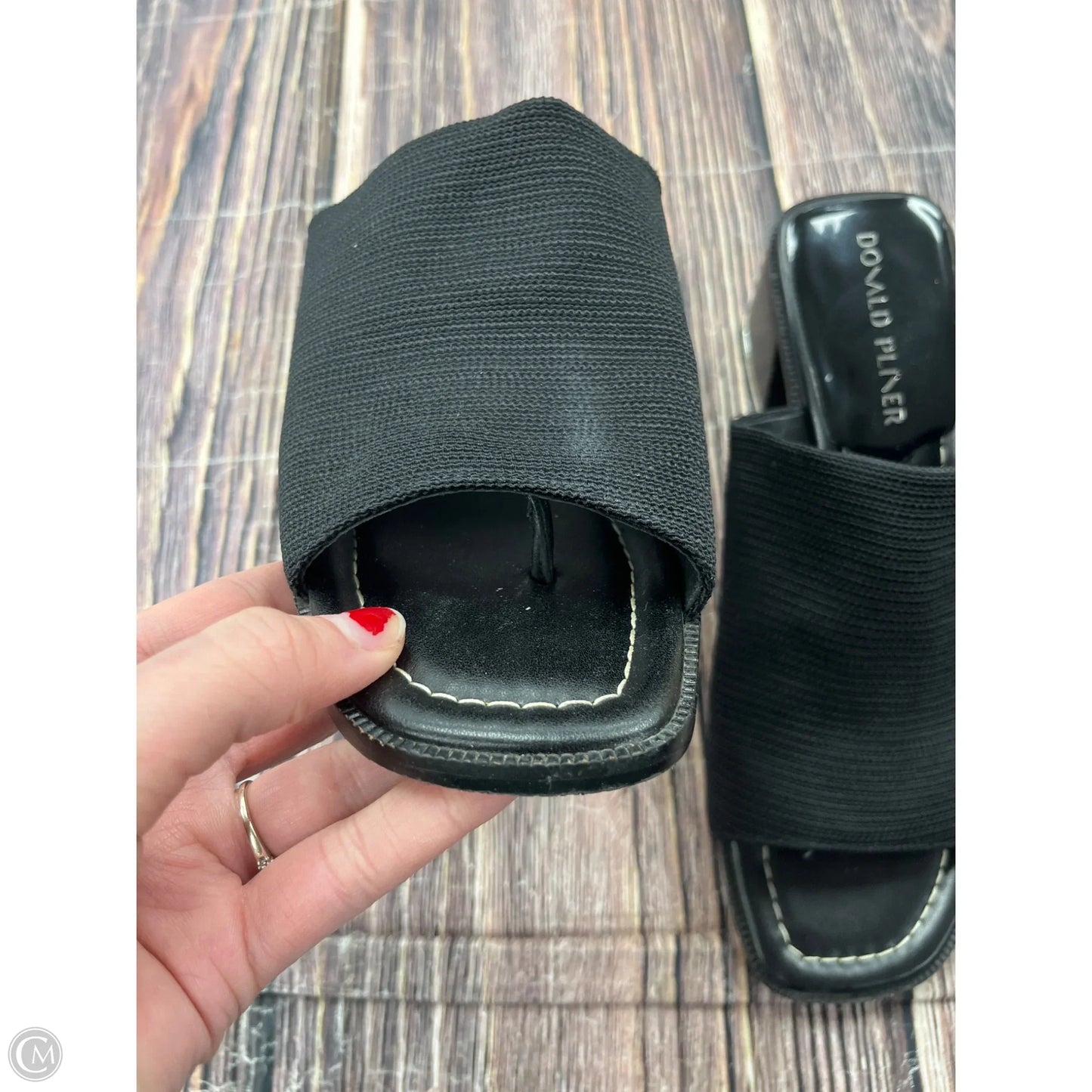 Sandals Heels Block By Donald Pliner In Black, Size: 9.5