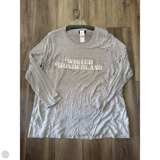 Top Long Sleeve By Lane Bryant In Grey, Size: 2x