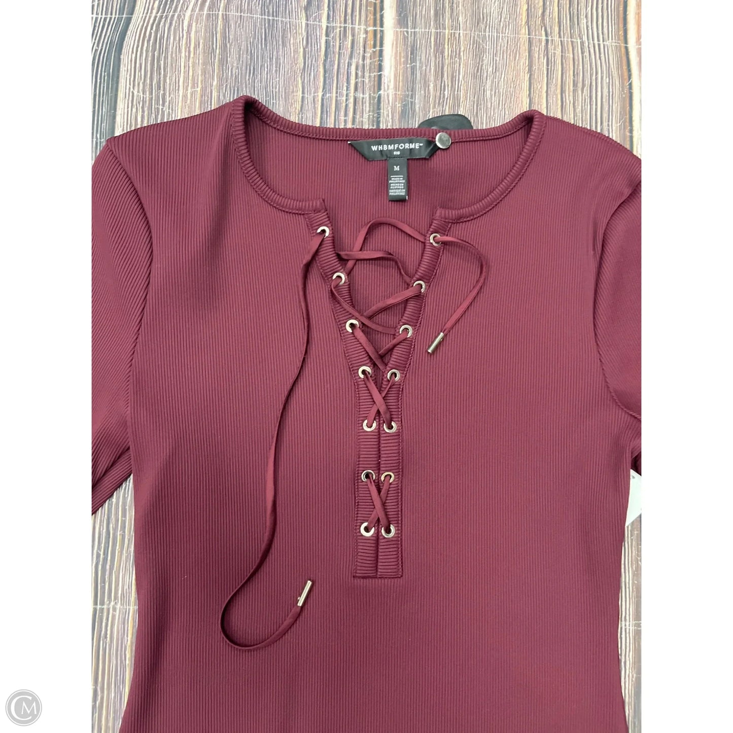 Top Short Sleeve By White House Black Market In Red, Size: M