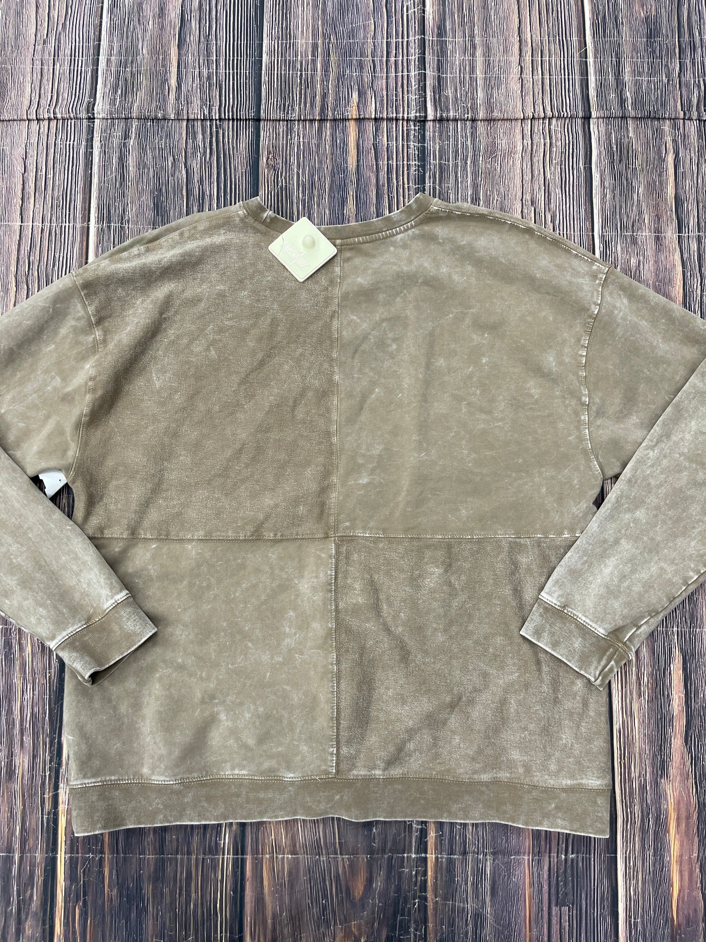 Sweatshirt Crewneck By Mono B In Tan, Size: 2x