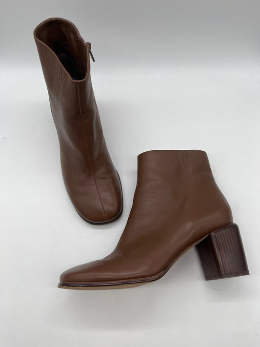 Boots Ankle Heels By Vince In Brown, Size: 10