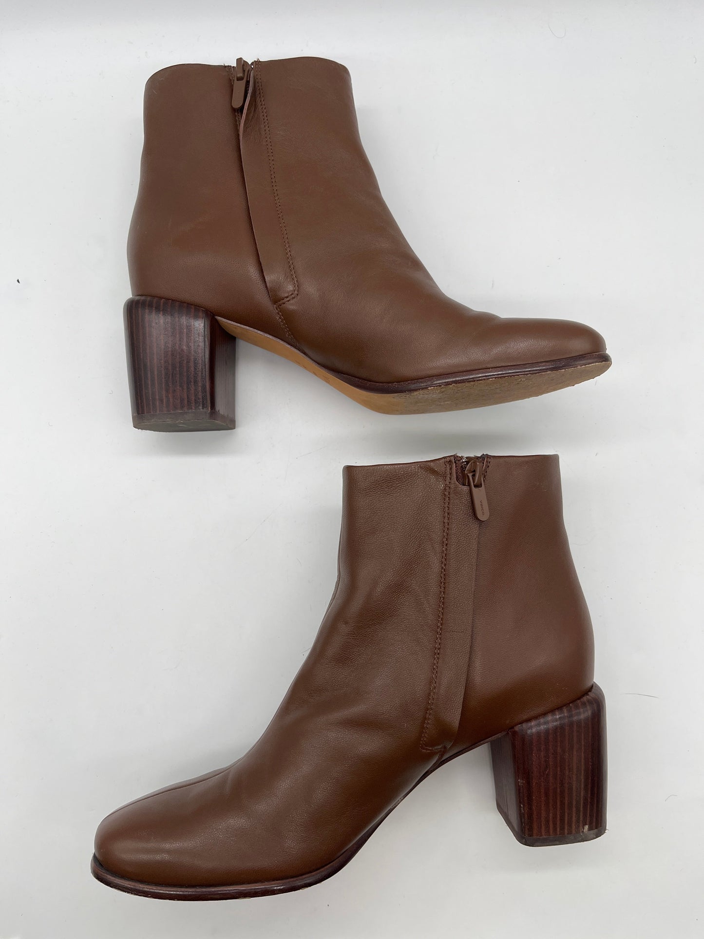 Boots Ankle Heels By Vince In Brown, Size: 10