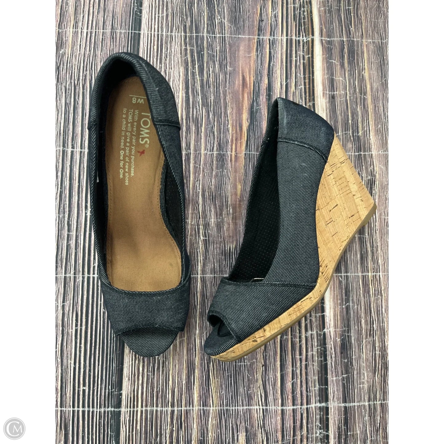 Shoes Heels Wedge By Toms In Blue, Size: 8