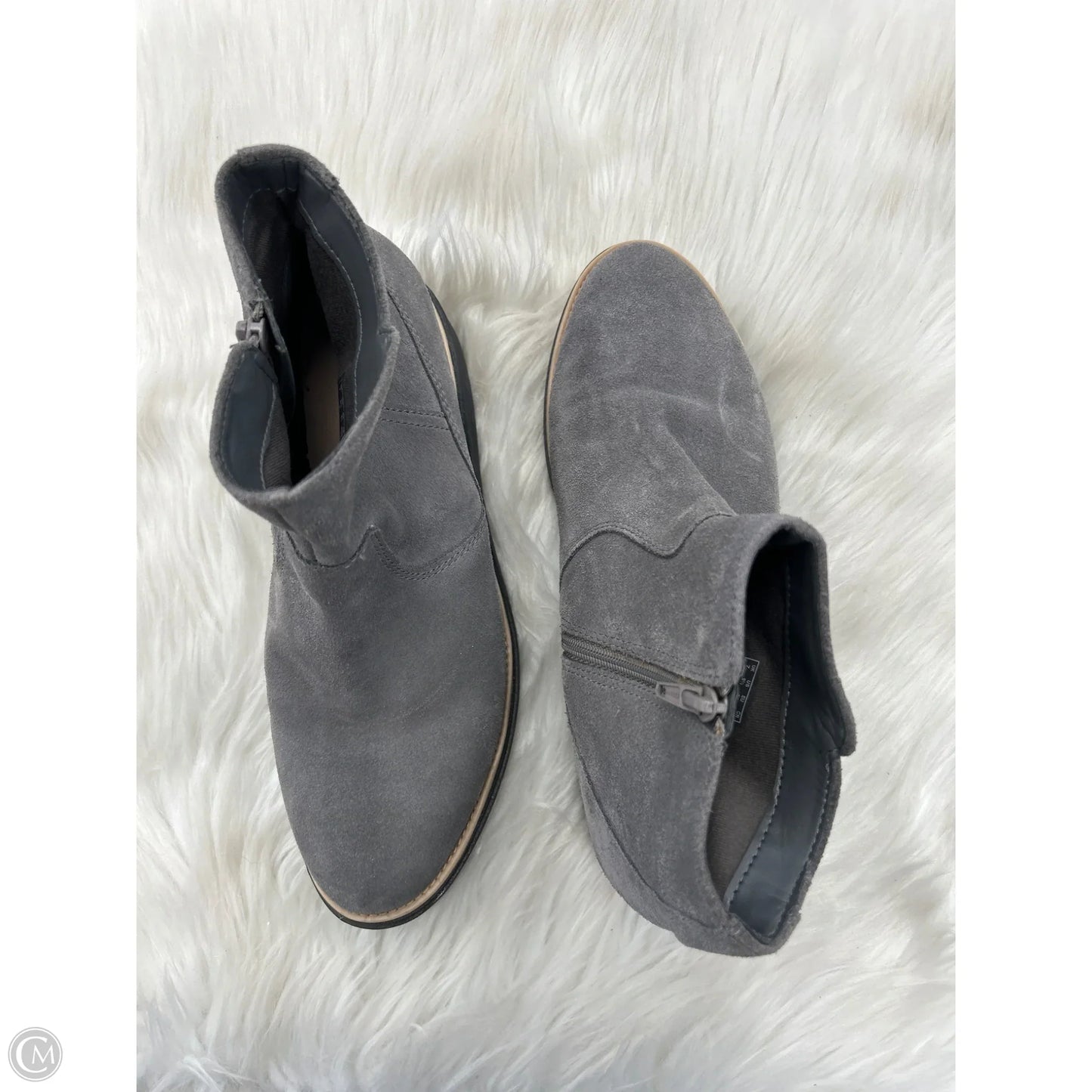 Boots Ankle Flats By Clarks In Grey, Size: 9.5