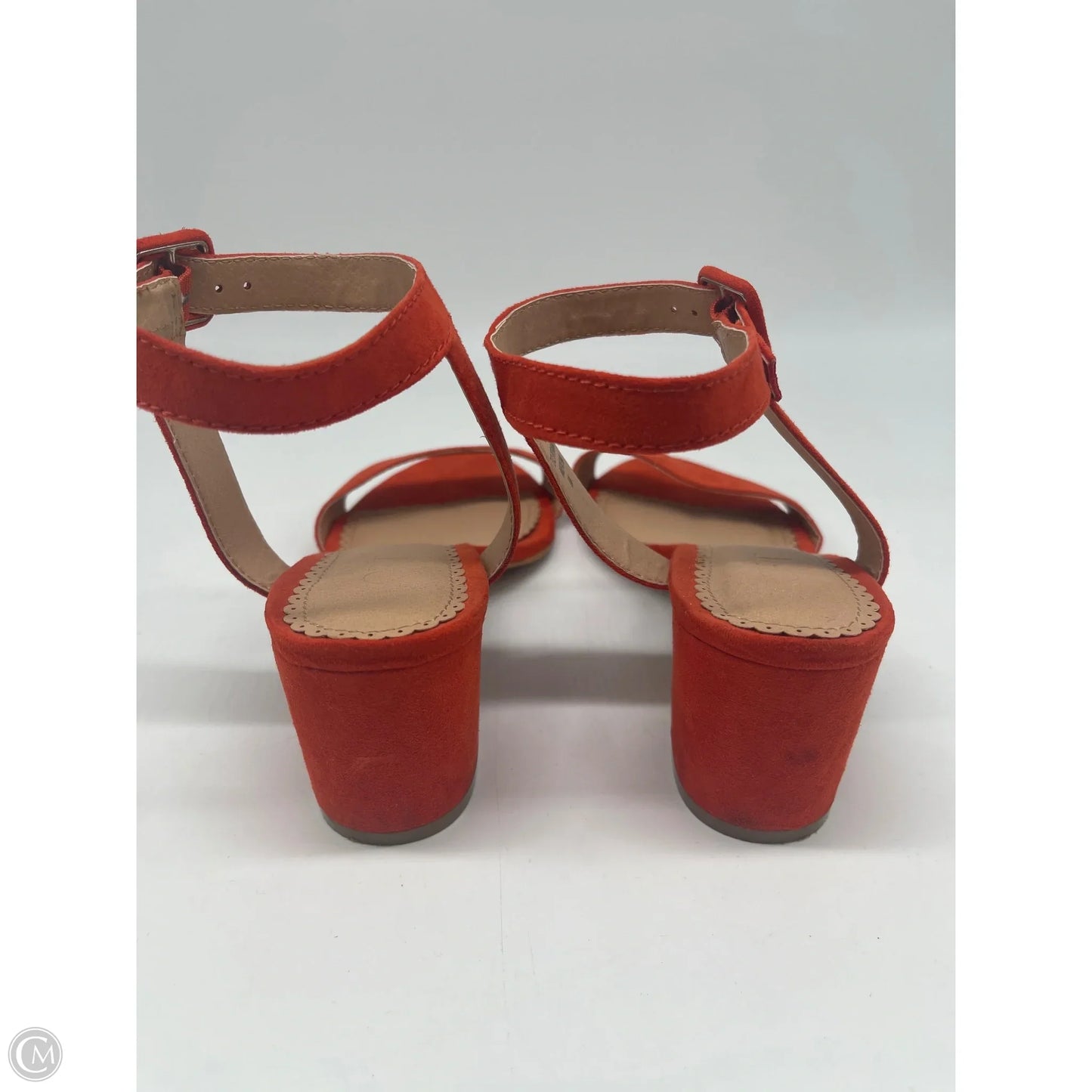 Sandals Heels Block By Loft In Orange, Size: 8