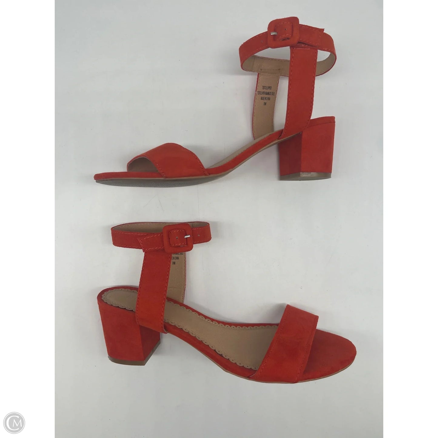 Sandals Heels Block By Loft In Orange, Size: 8