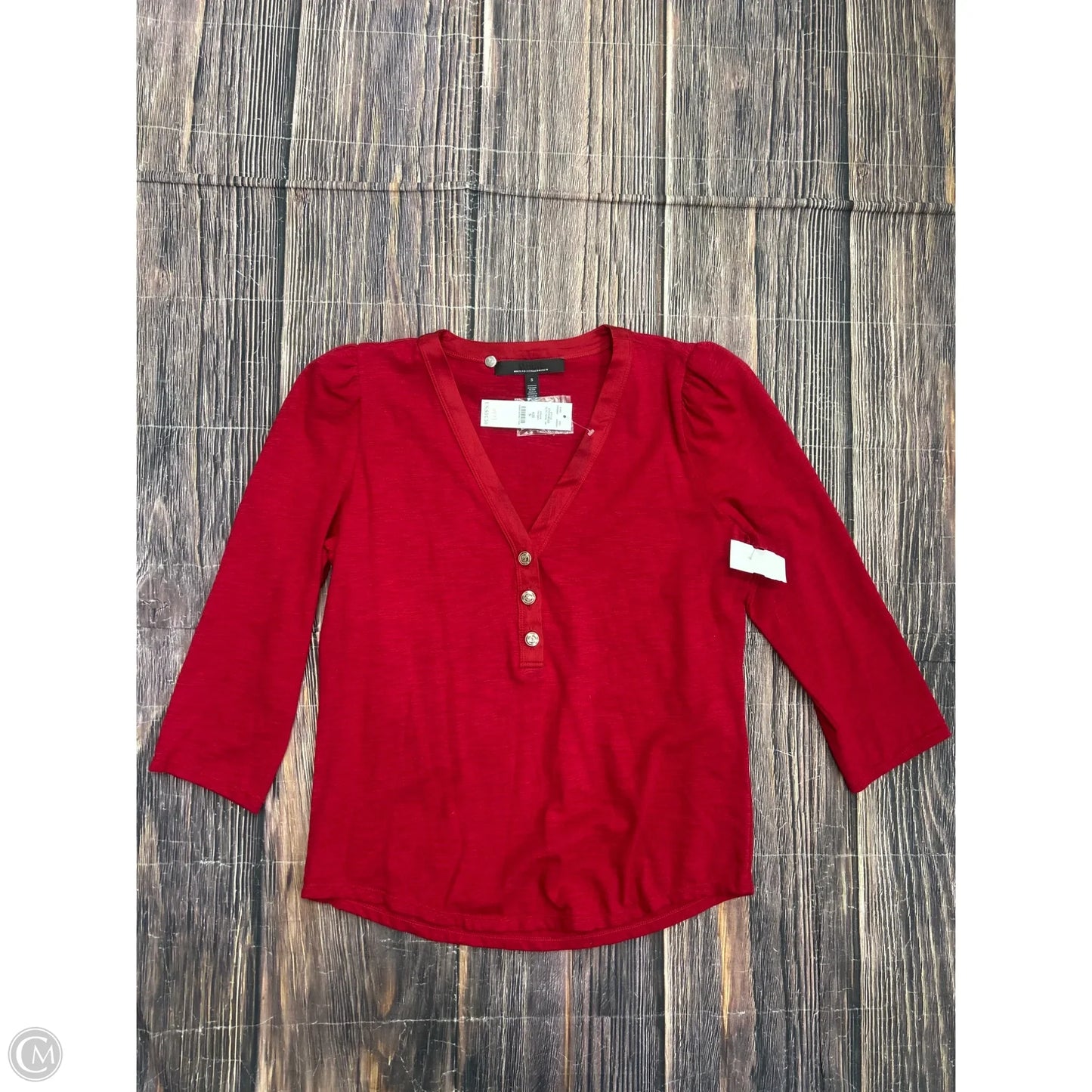 Top Long Sleeve By White House Black Market In Red, Size: S