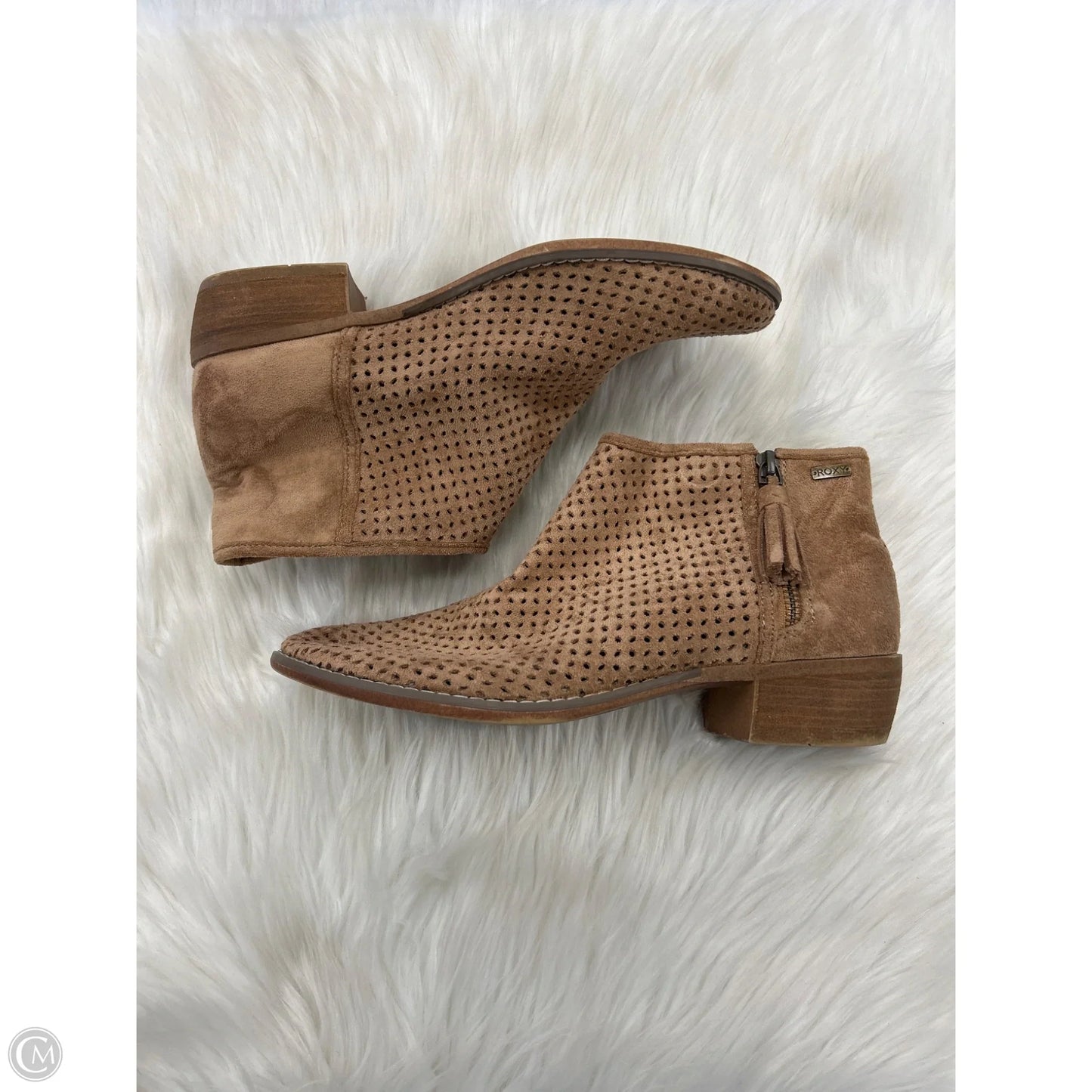 Boots Ankle Heels By Roxy In Tan, Size: 10