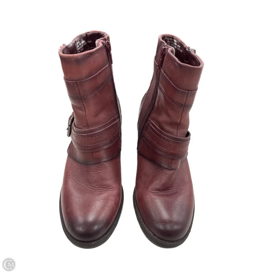 Boots Ankle Heels By Earth In Red, Size: 7