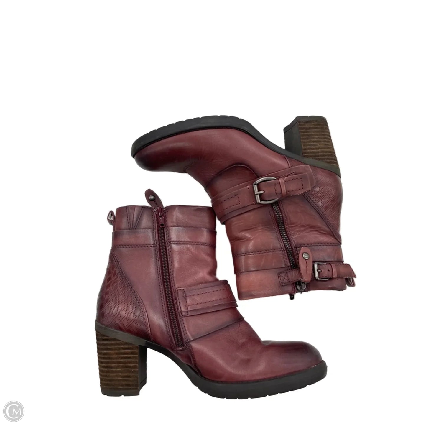 Boots Ankle Heels By Earth In Red, Size: 7