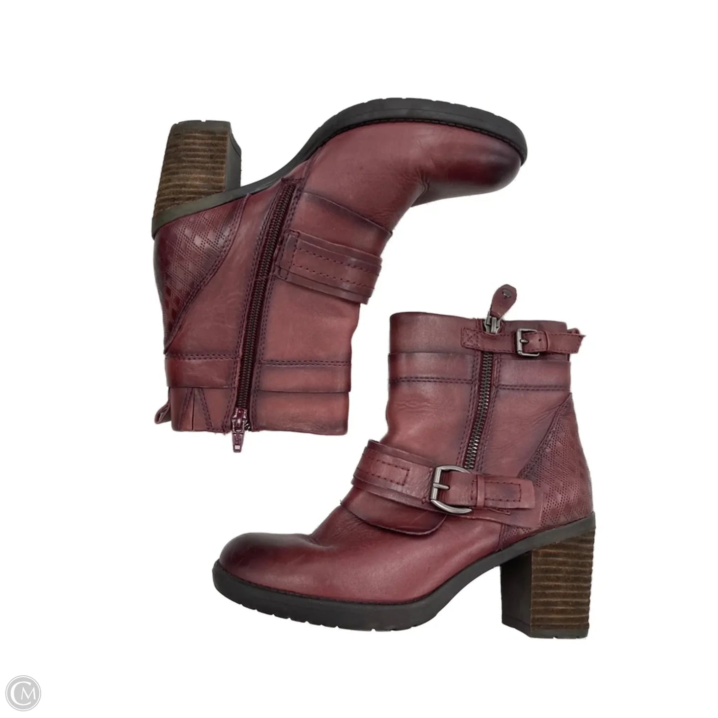 Boots Ankle Heels By Earth In Red, Size: 7