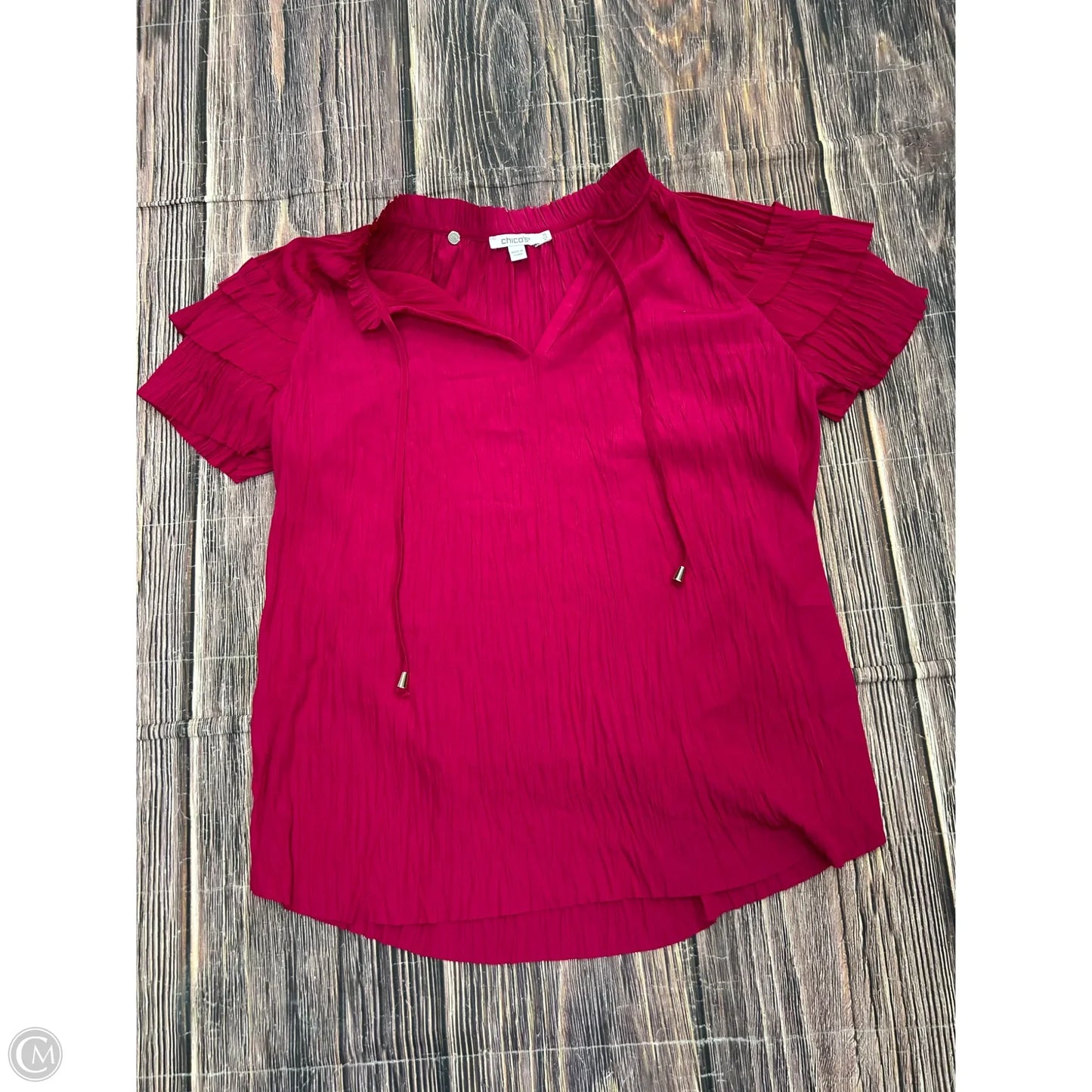 Top Short Sleeve By Chicos In Pink, Size: M