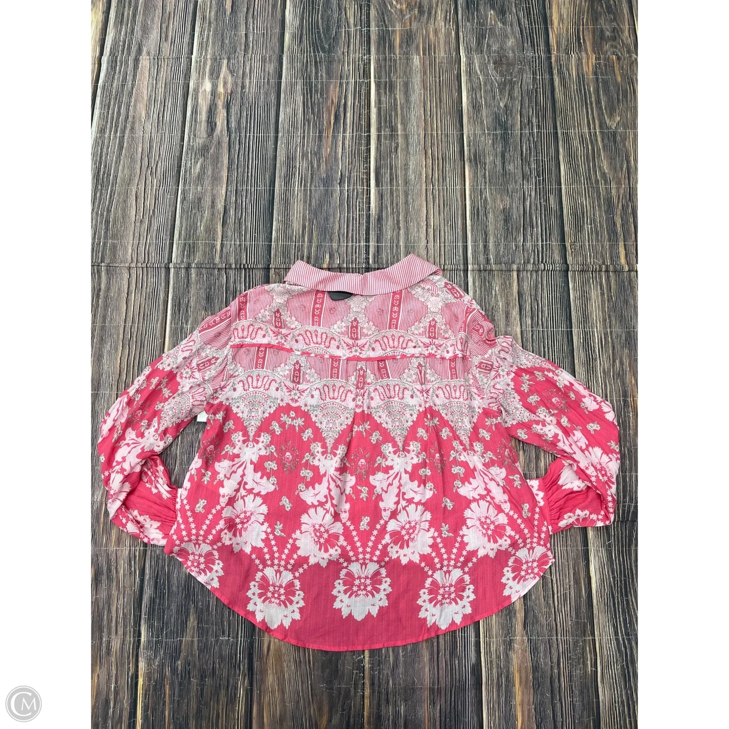 Top Long Sleeve By Free People In Pink, Size: S