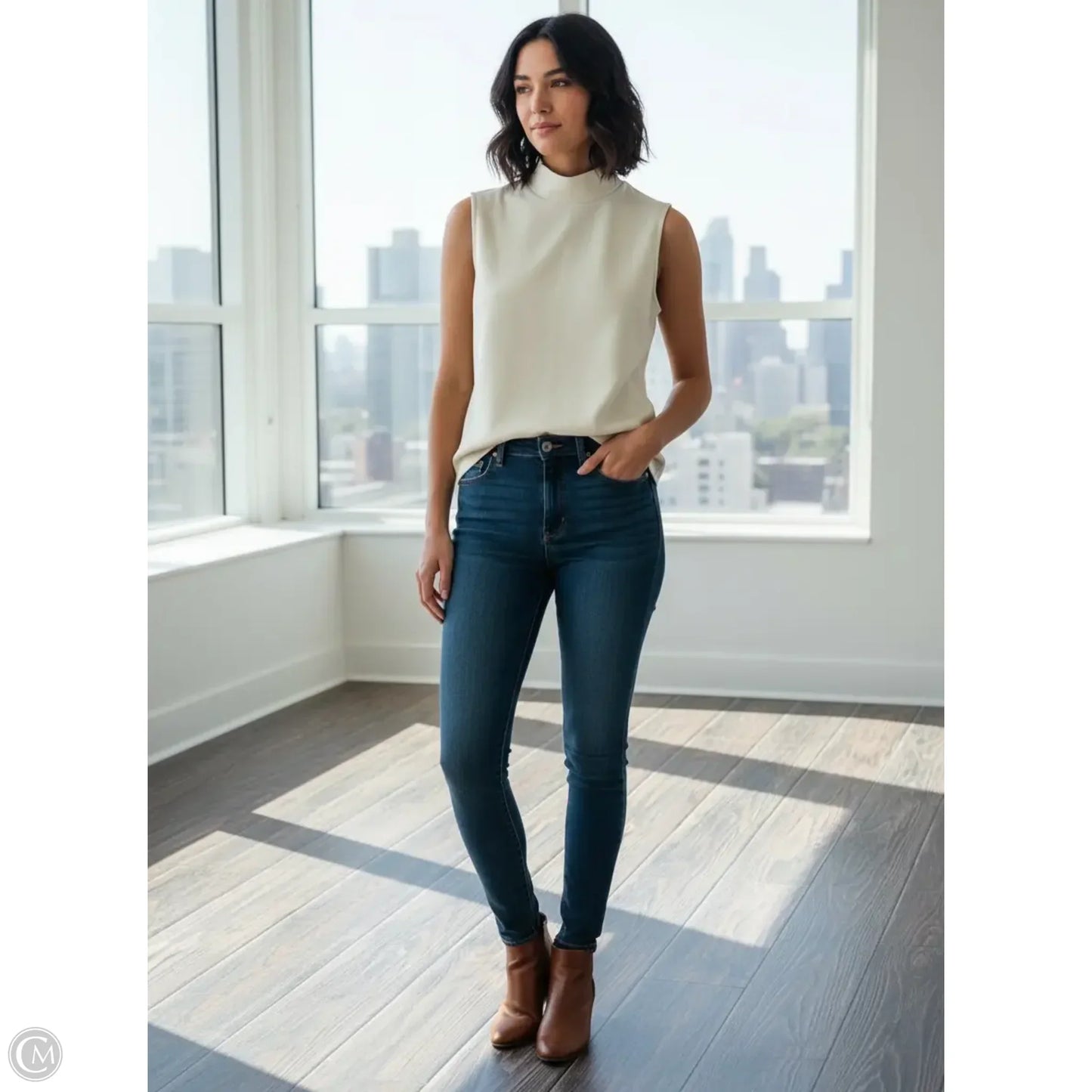 Top Sleeveless By Coco And Carmen In Cream, Size: L