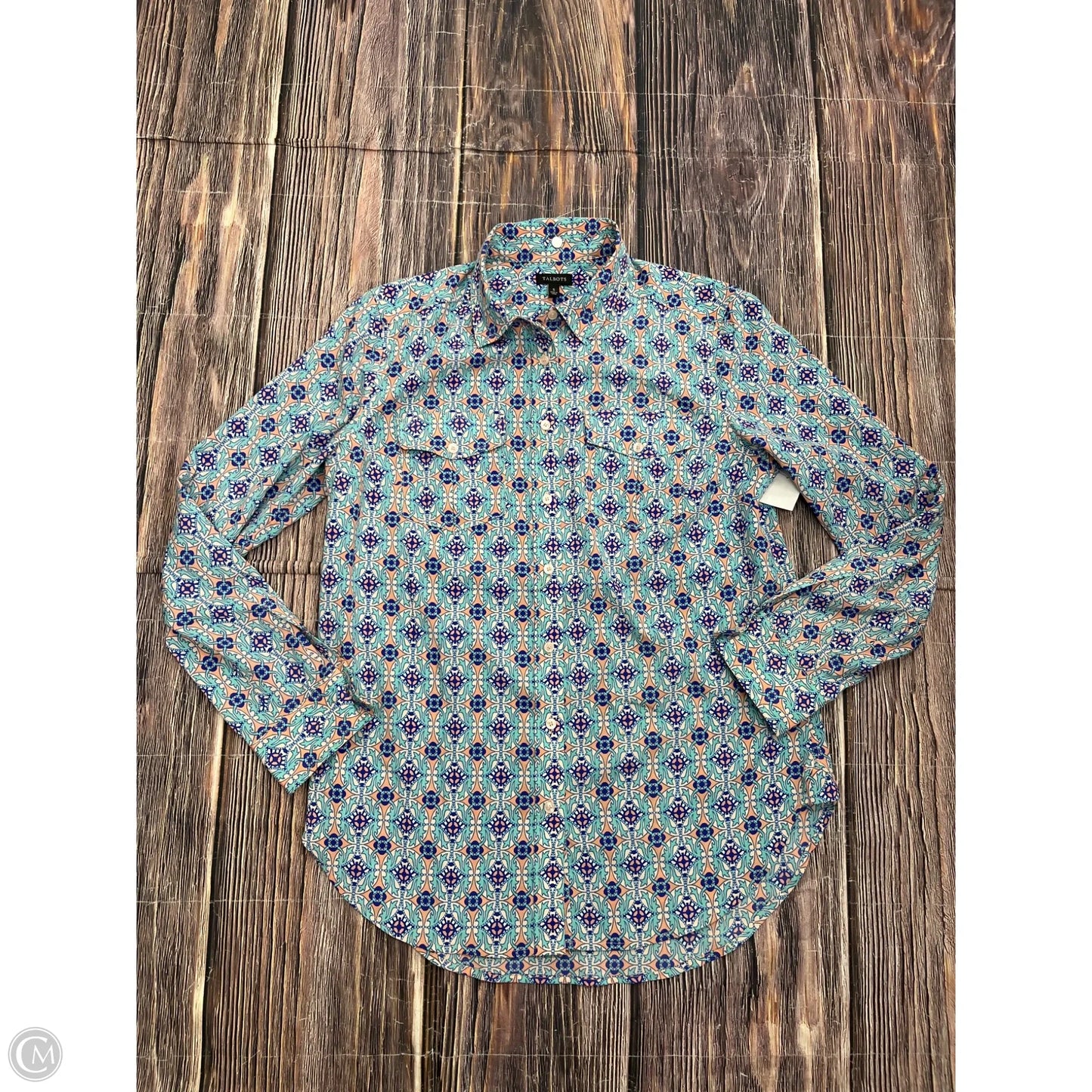 Top Long Sleeve By Talbots In Blue, Size: S