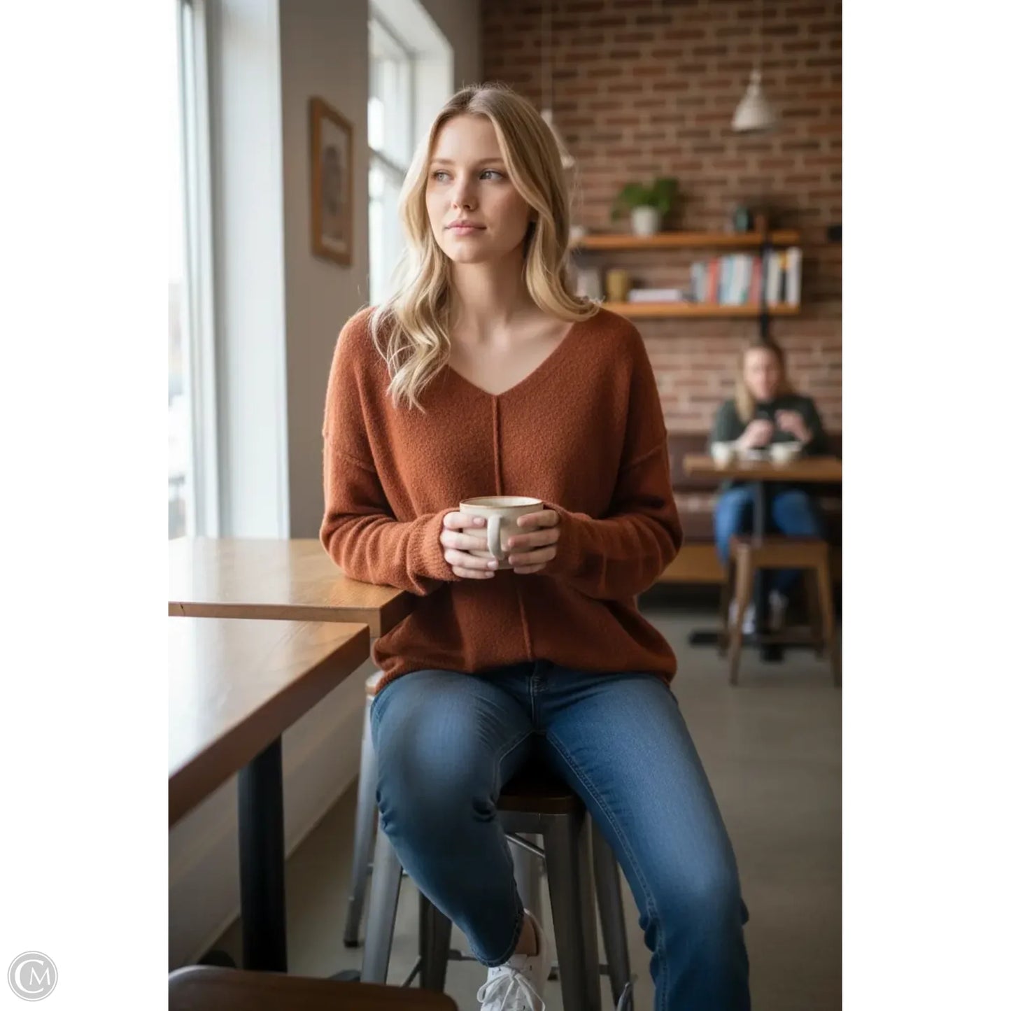 Sweater By Stylus In Brown, Size: S