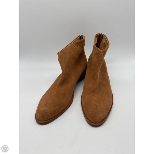 Boots Ankle Heels By Soludos In Brown, Size: 8