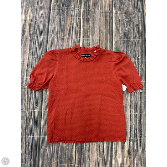 Top Short Sleeve By Catherine Malandrino In Orange, Size: L