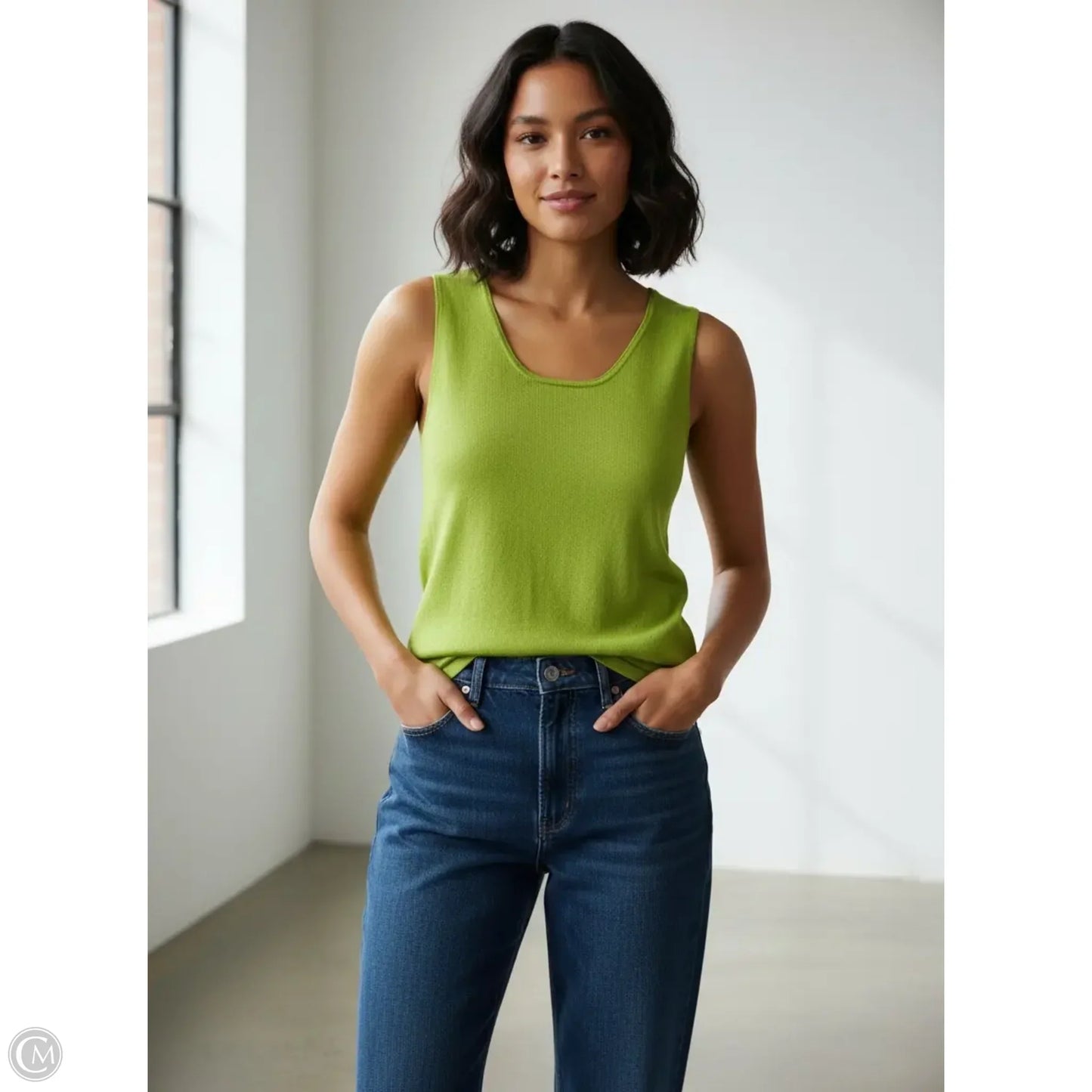 Tank Top By Evan-picone In Green, Size: L