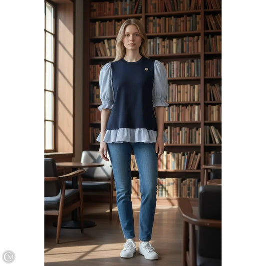 Top Short Sleeve By Nanette By Nanette Lepore In Blue, Size: S