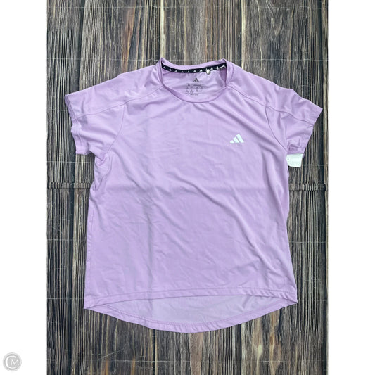 Athletic Top Short Sleeve By Adidas In Purple, Size: M