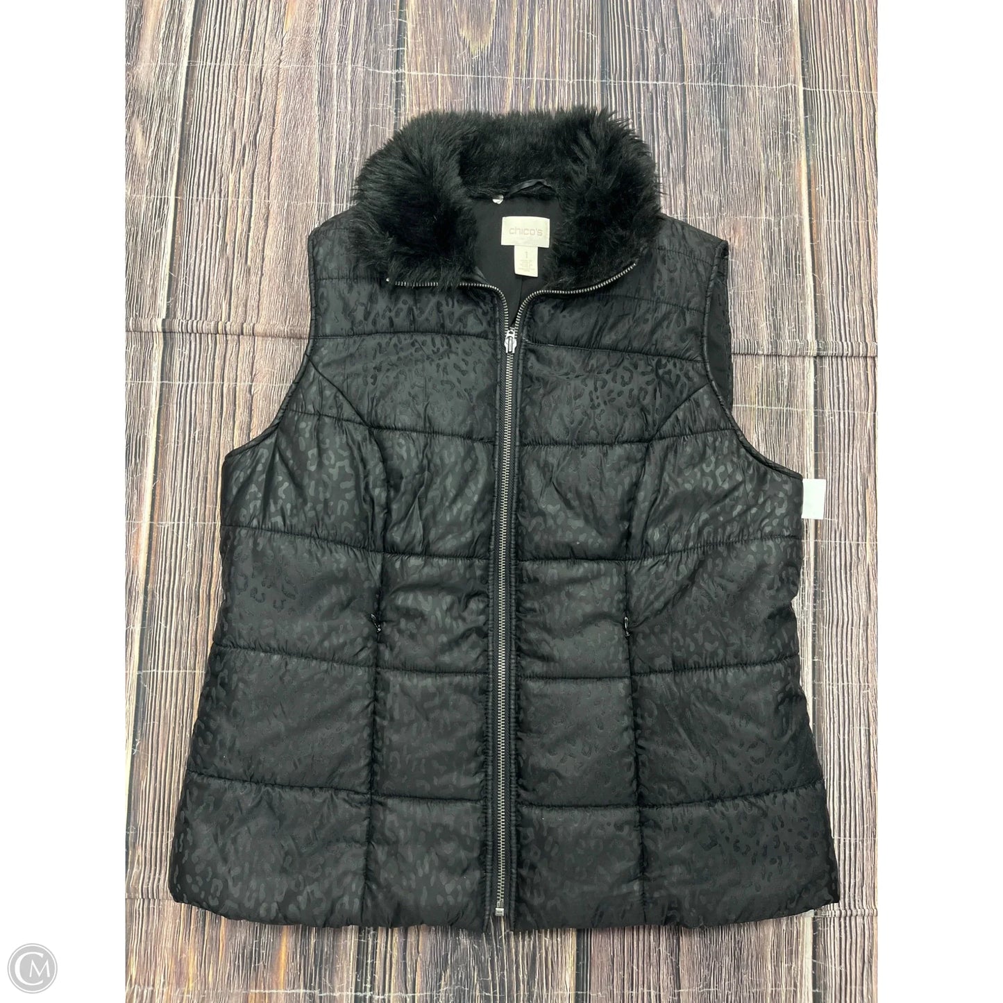 Vest Puffer & Quilted By Chicos In Black, Size: M