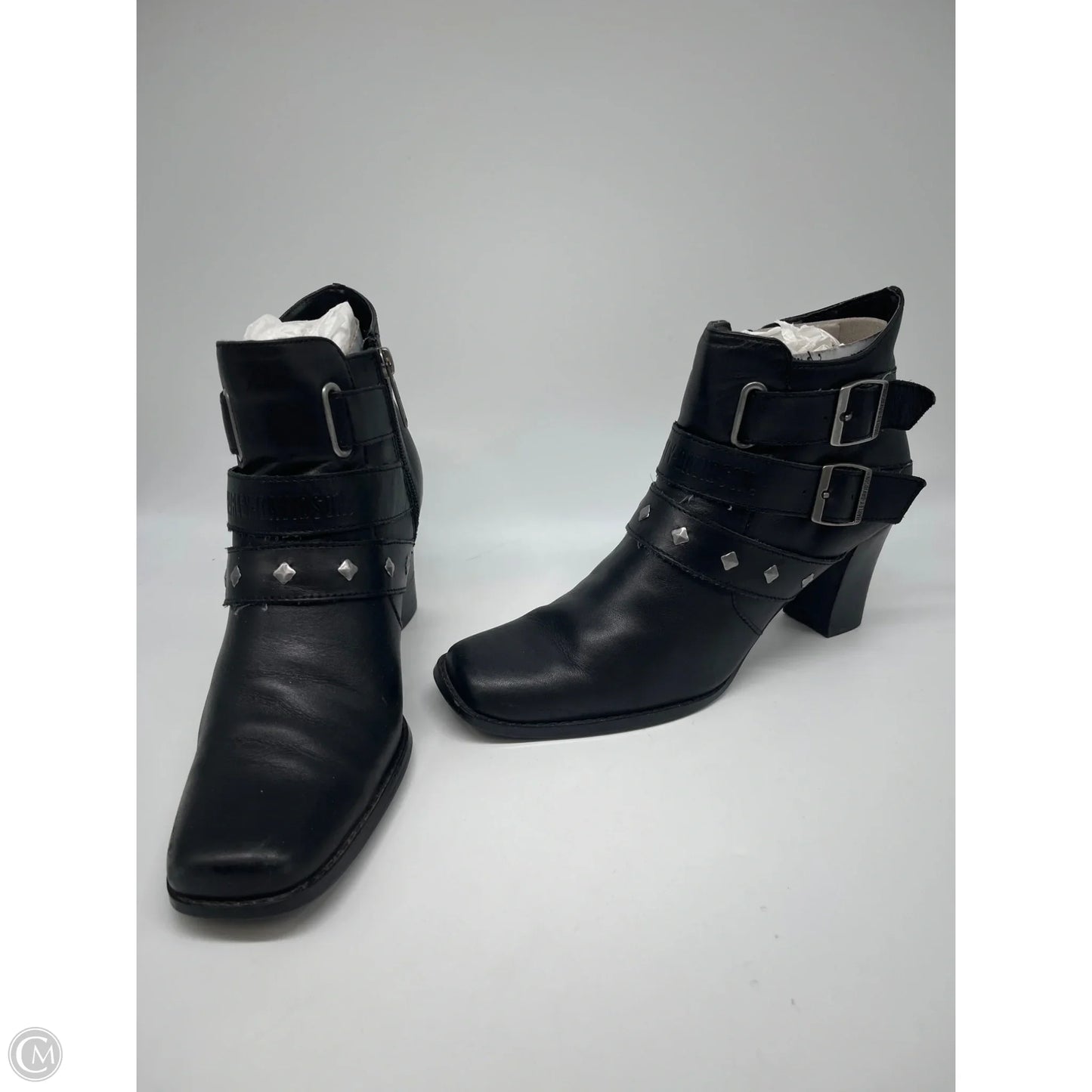 Boots Ankle Heels By Harley Davidson In Black, Size: 9.5