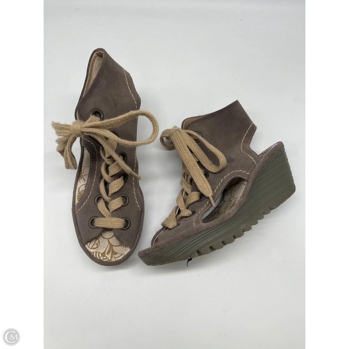Sandals Heels Wedge By Fly London In Tan, Size: 5.5