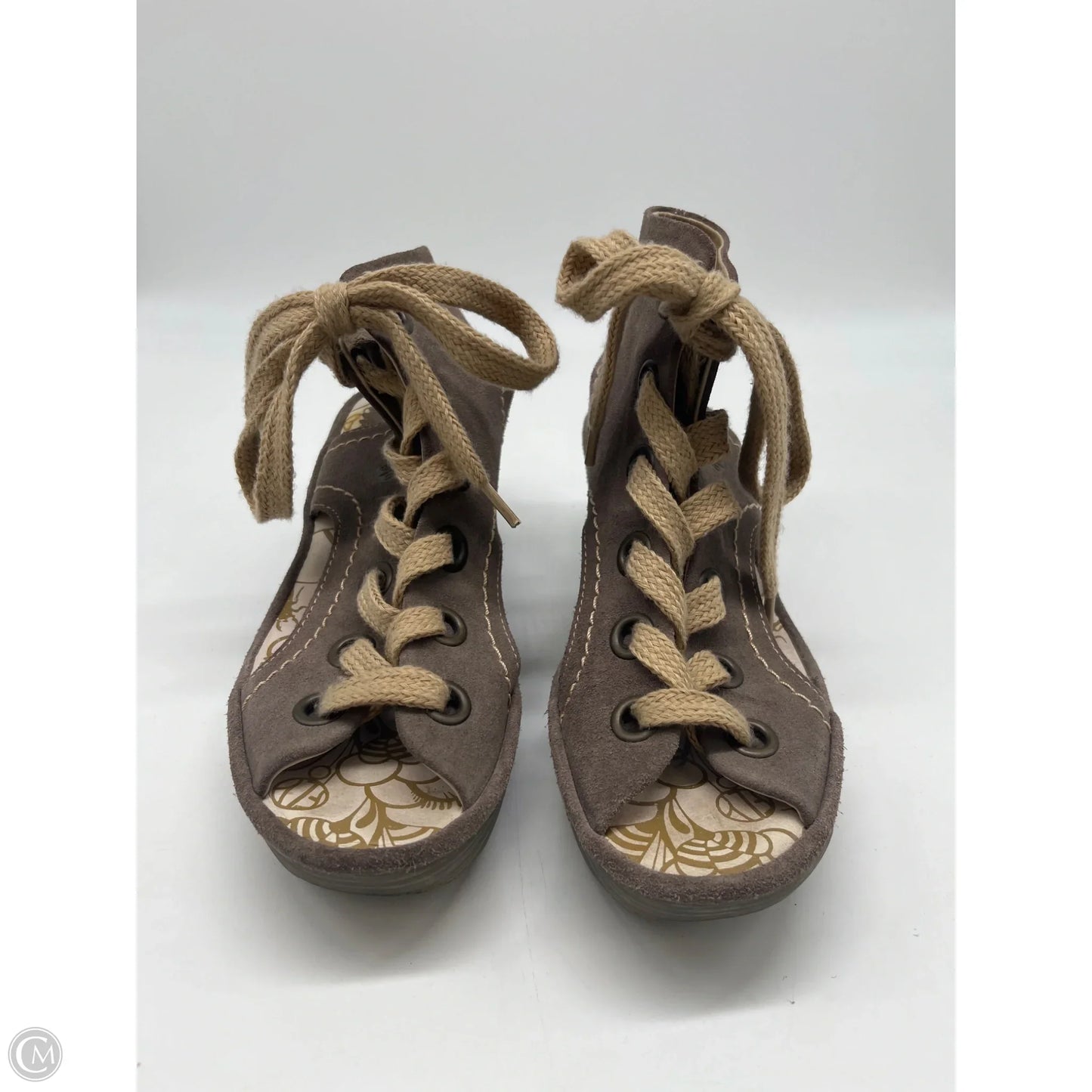 Sandals Heels Wedge By Fly London In Tan, Size: 5.5