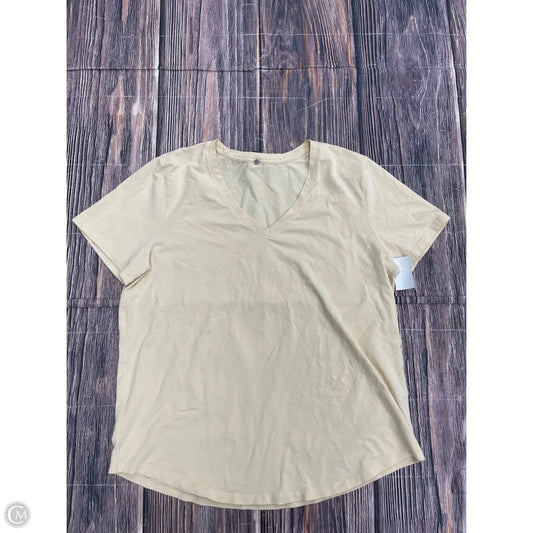 Athletic Top Short Sleeve By Lululemon In Yellow, Size: 8