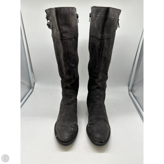 Boots Knee Heels By Born In Grey, Size: 9