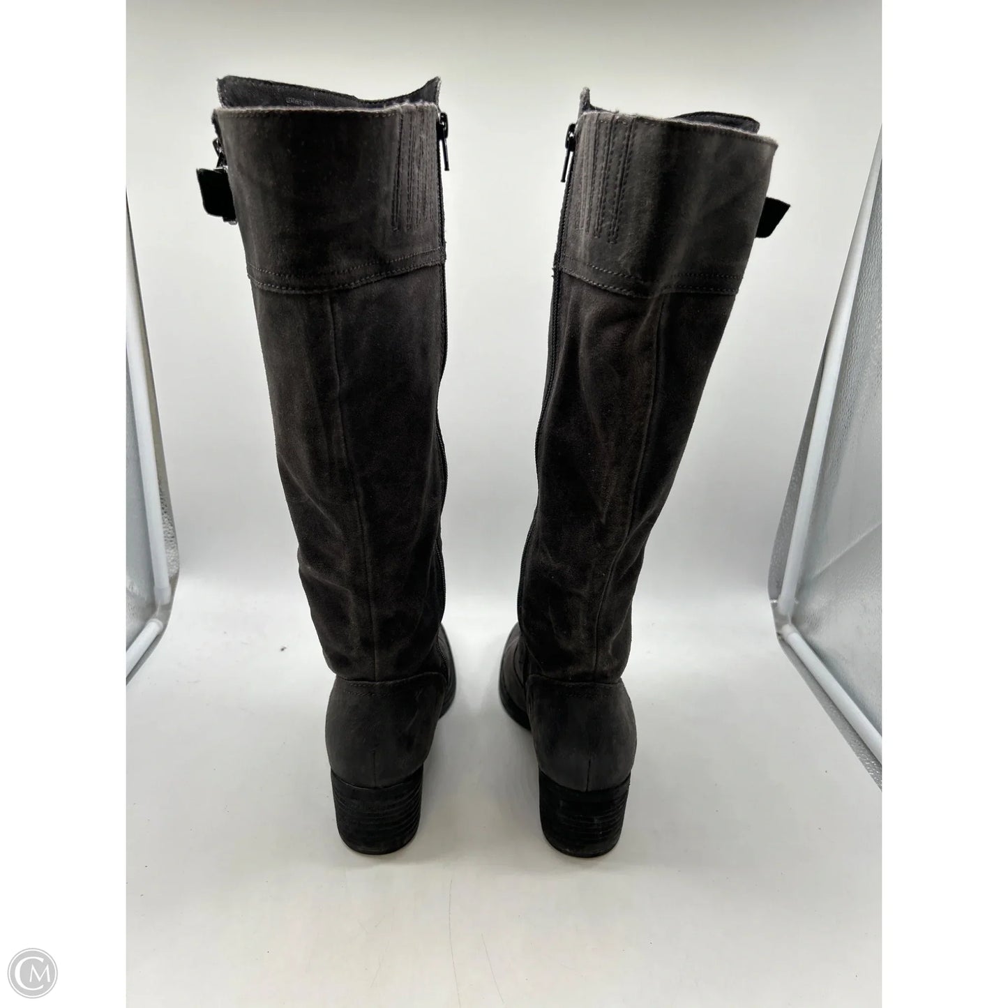 Boots Knee Heels By Born In Grey, Size: 9