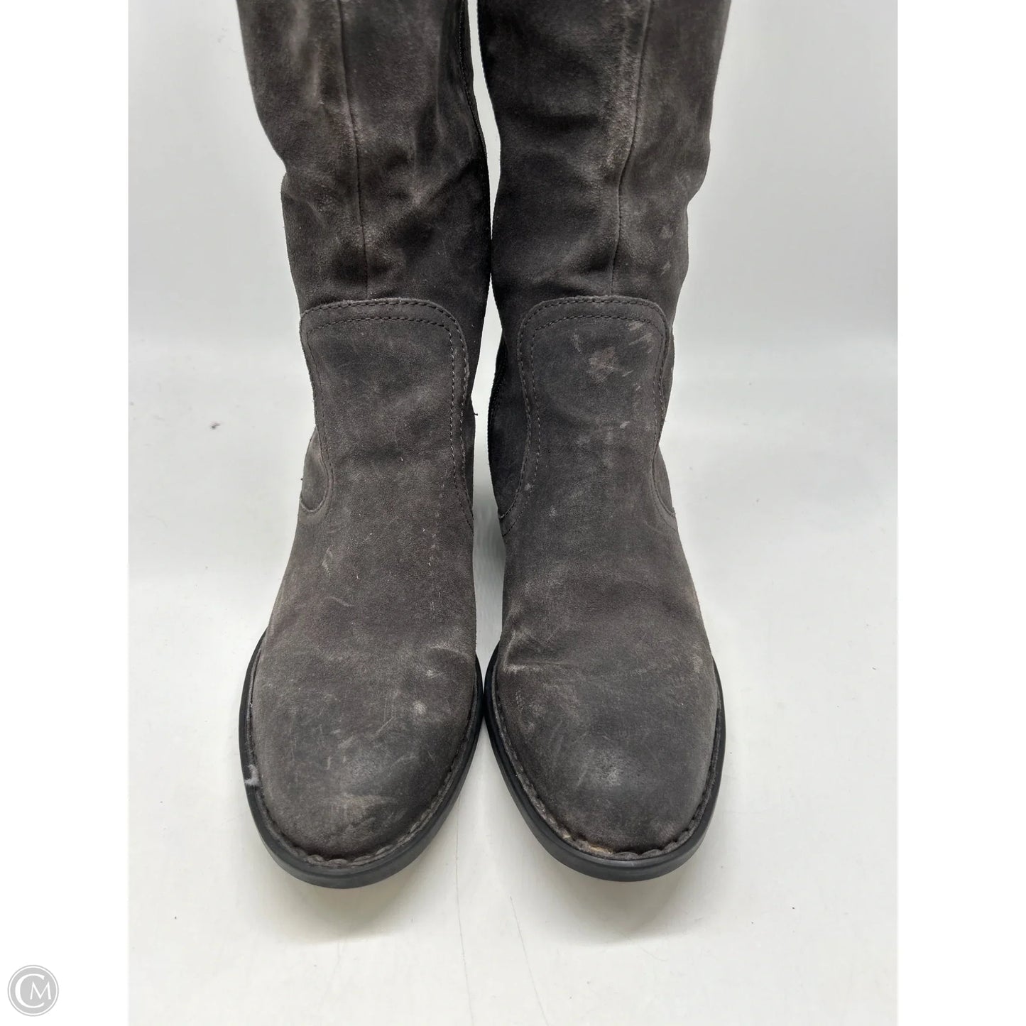 Boots Knee Heels By Born In Grey, Size: 9