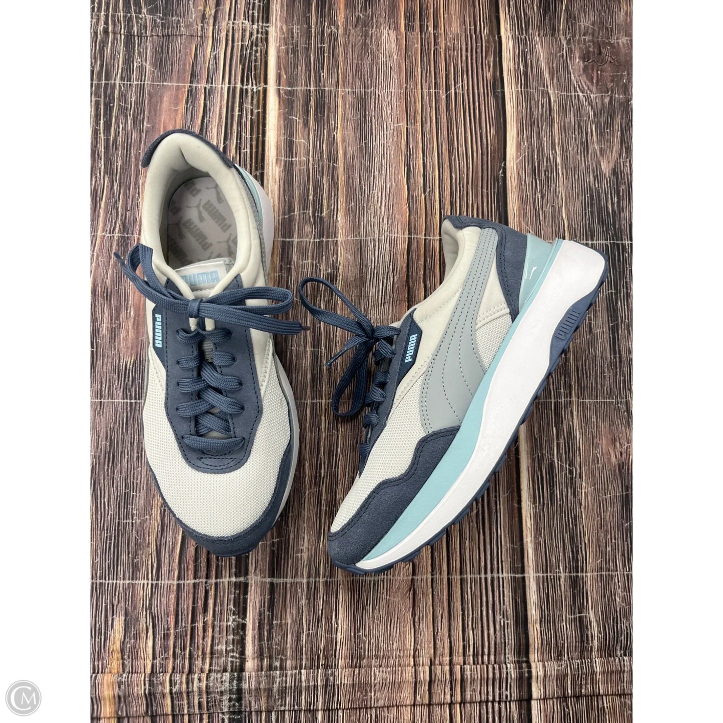 Shoes Sneakers By Puma In Blue & White, Size: 8.5