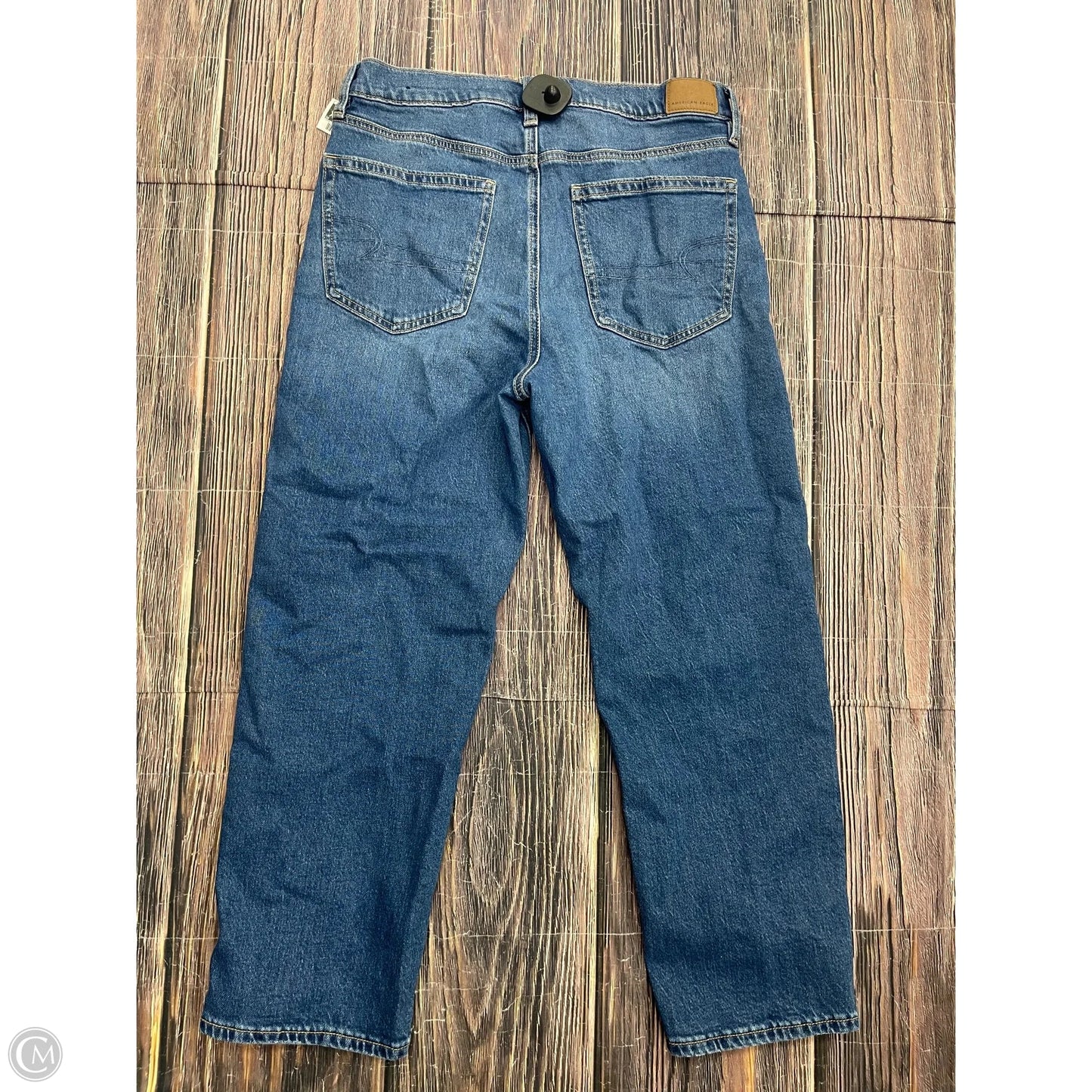 Jeans Straight By American Eagle In Blue Denim, Size: 8