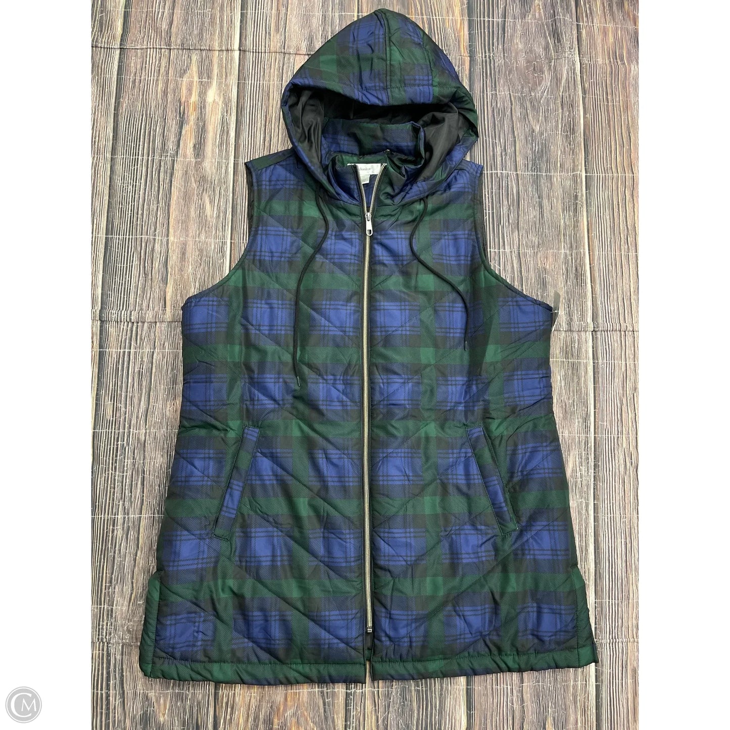 Vest Puffer & Quilted By Cj Banks In Blue, Size: 1x