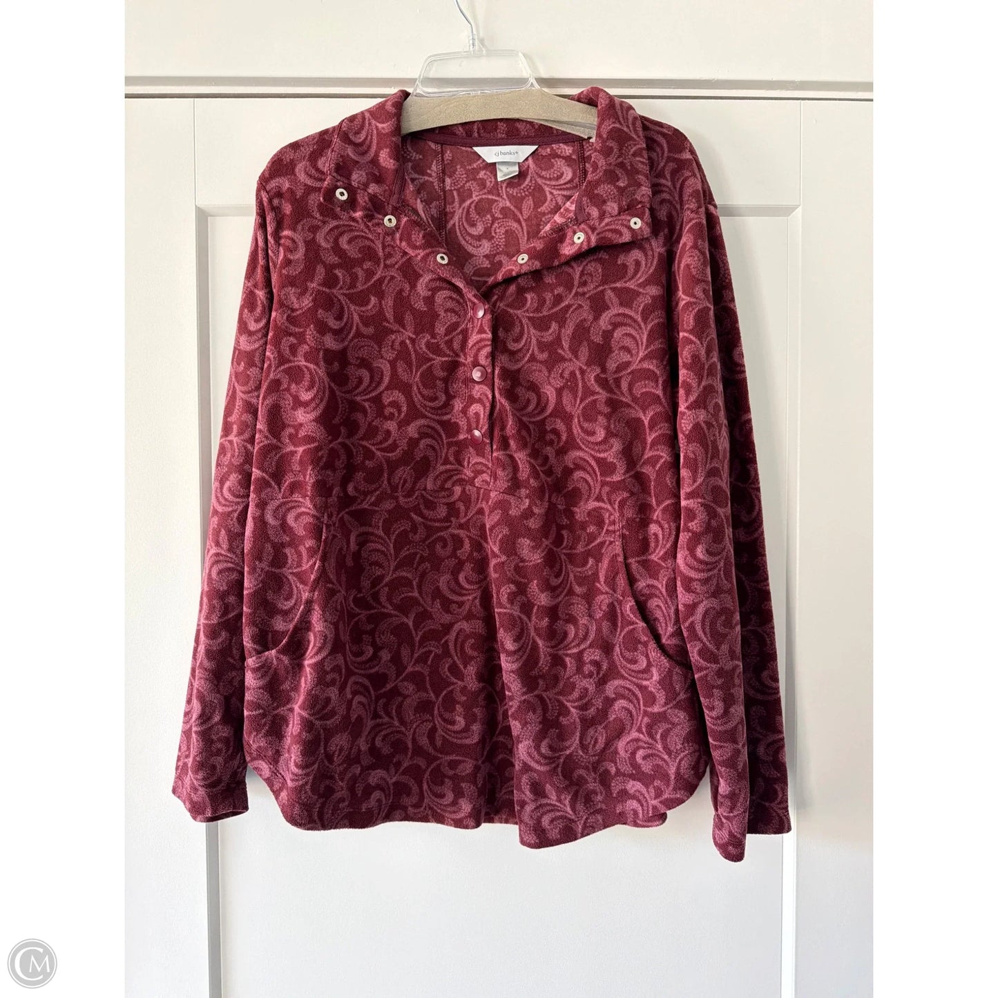 Top Long Sleeve By Cj Banks In Red, Size: 1x