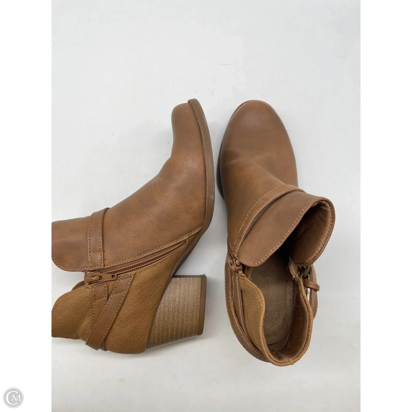 Boots Ankle Heels By Bare Traps In Tan, Size: 8.5