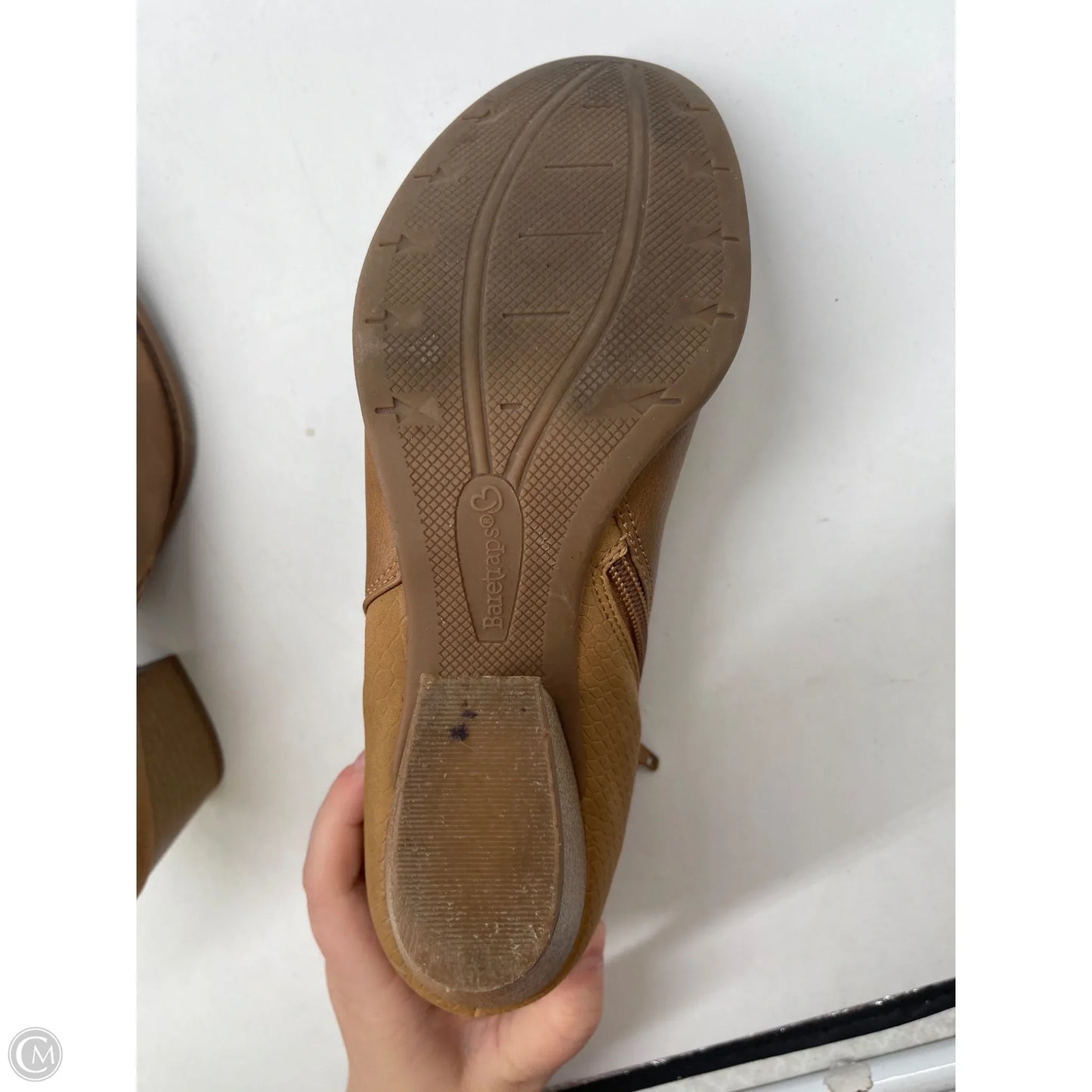 Boots Ankle Heels By Bare Traps In Tan, Size: 8.5