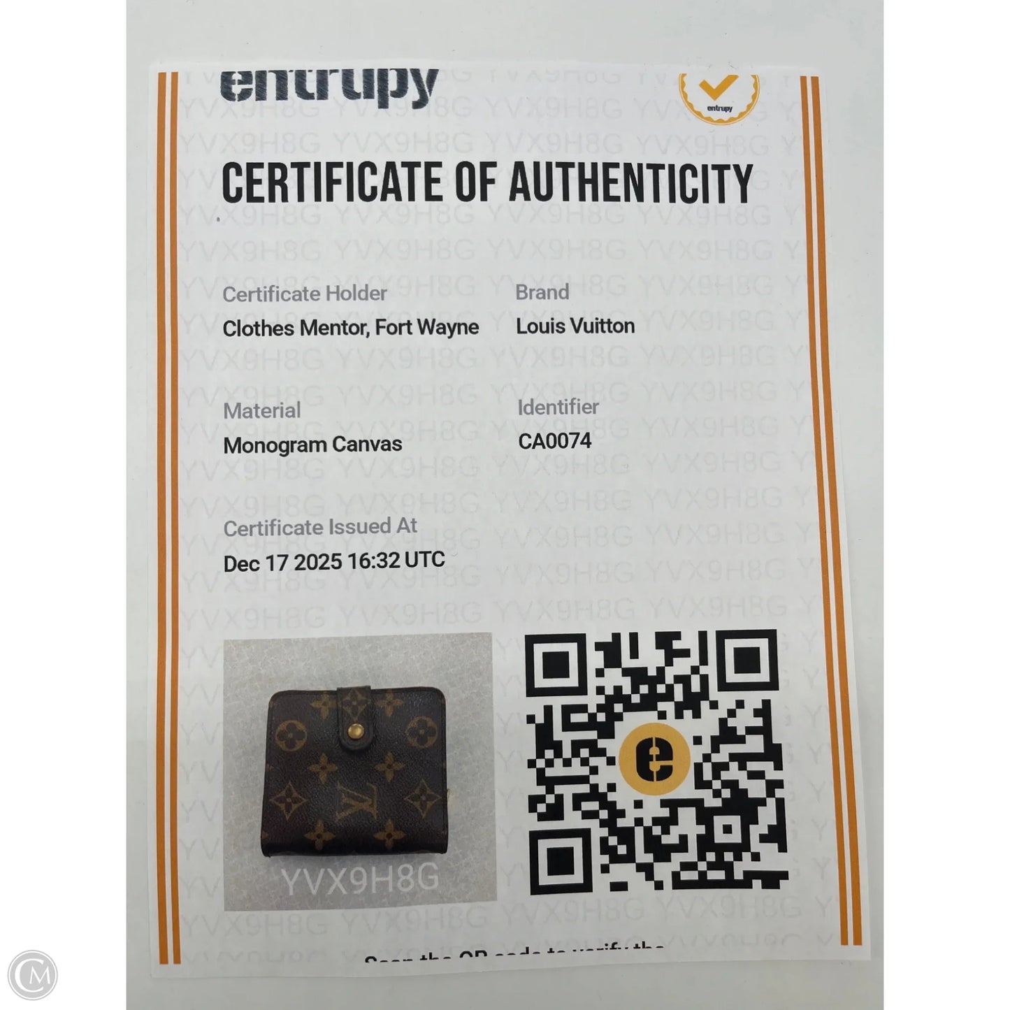 Wallet Luxury Designer By Louis Vuitton, Size: Small