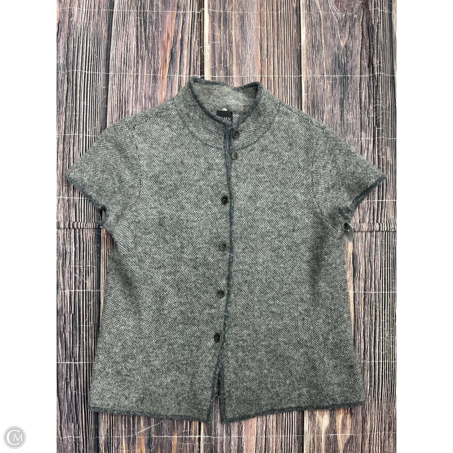 Sweater Cardigan By Eileen Fisher In Grey, Size: M