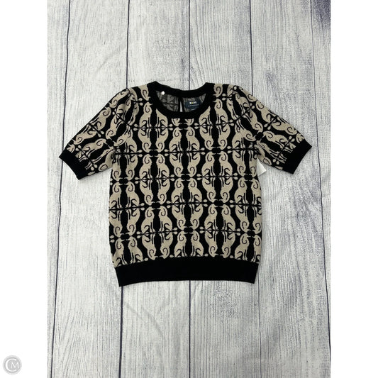 Sweater Short Sleeve By Anthropologie In Black & Cream, Size: M