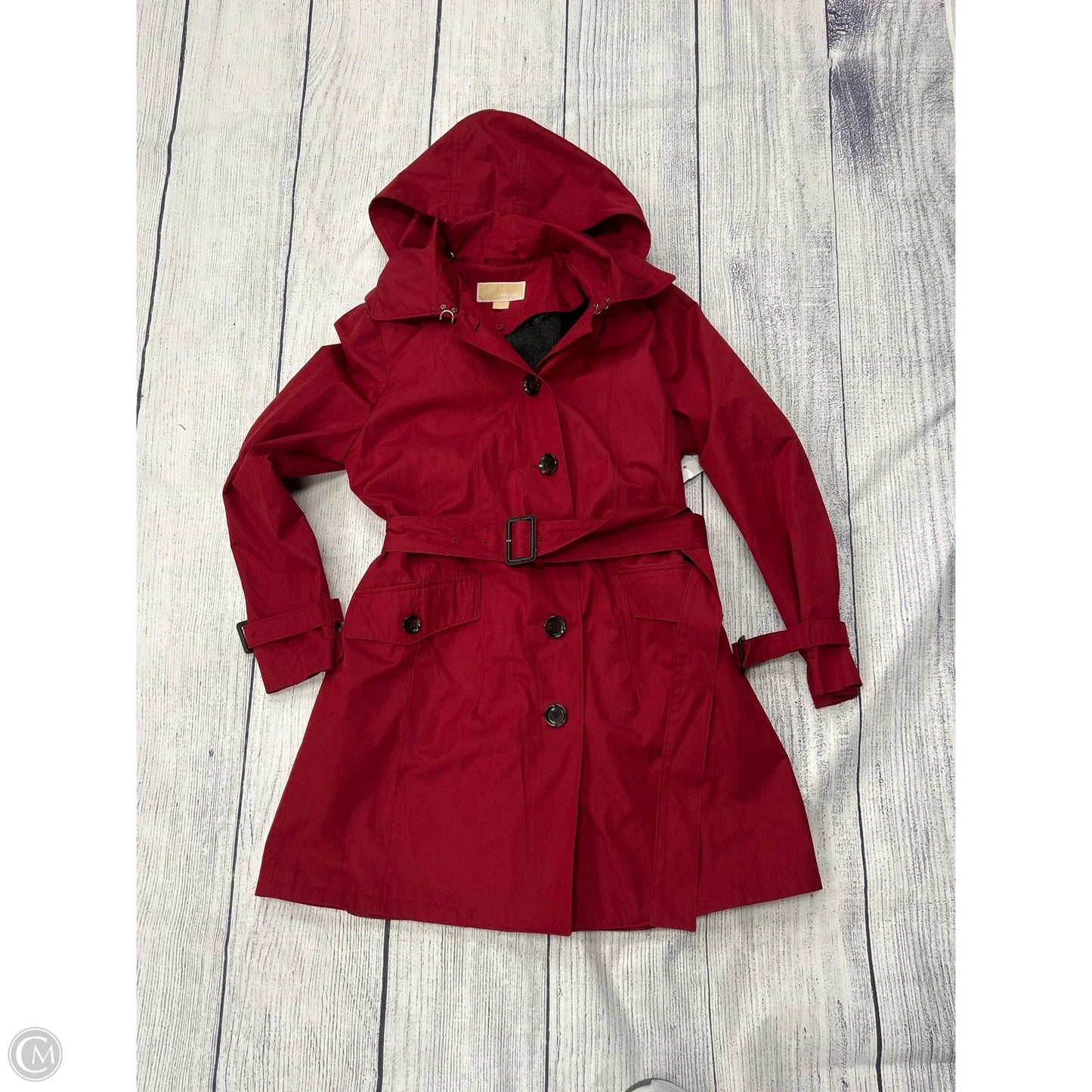 Coat Trench Coat By Michael By Michael Kors In Red, Size: L